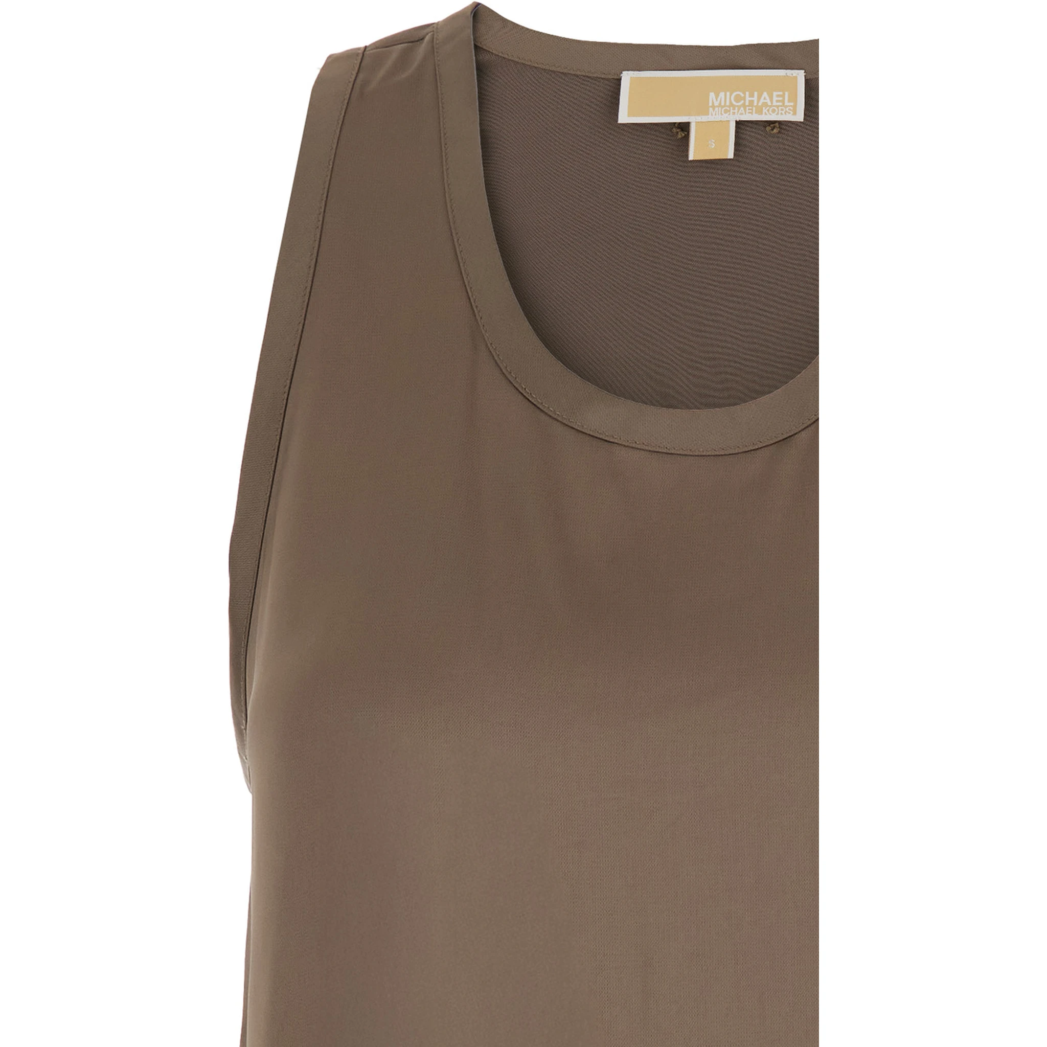 Brown Racerback  Top in Tech Fabric Woman