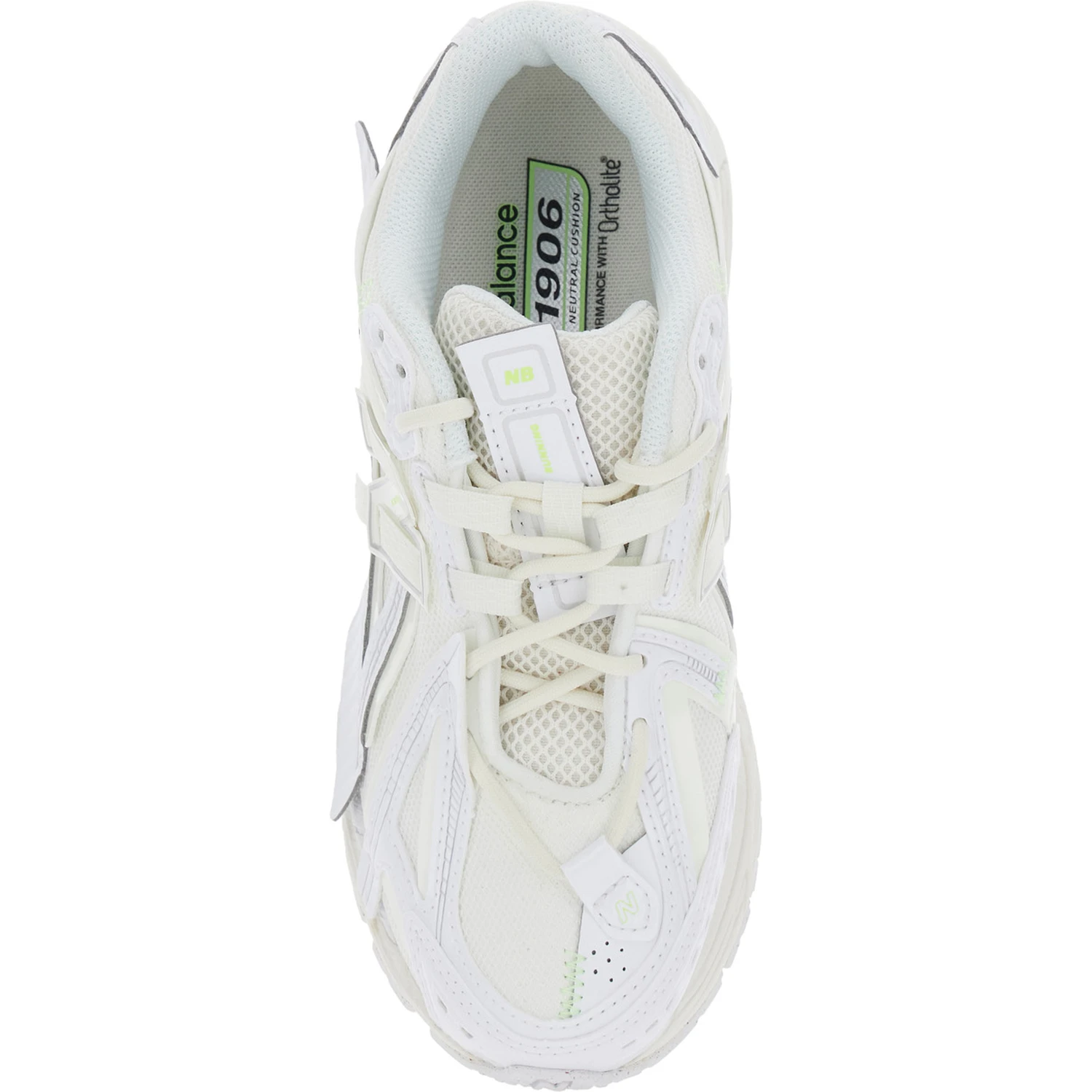 1906R White Sneaker with Mesh Design and Side Logo in Synthetic Fiber Unisex
