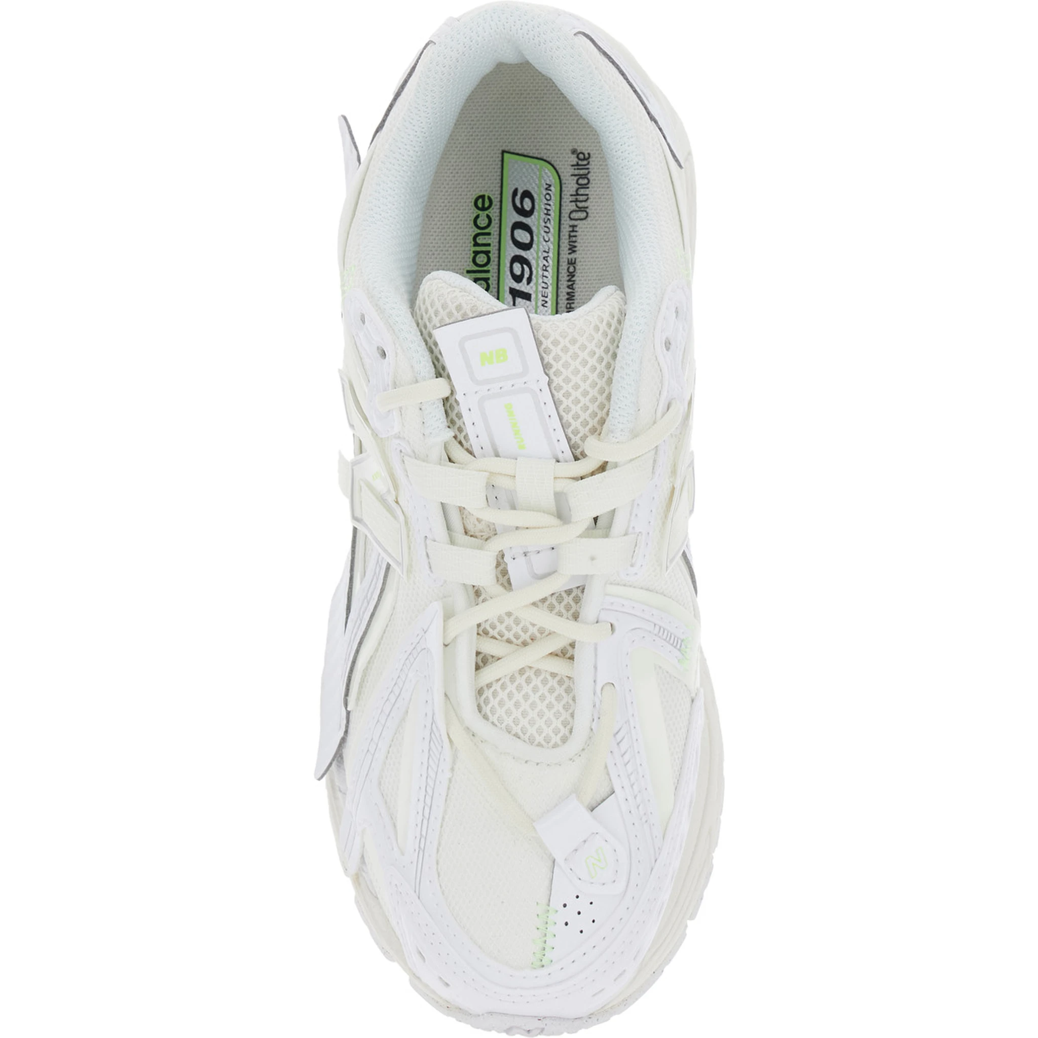 1906R White Sneaker with Mesh Design and Side Logo in Synthetic Fiber Unisex