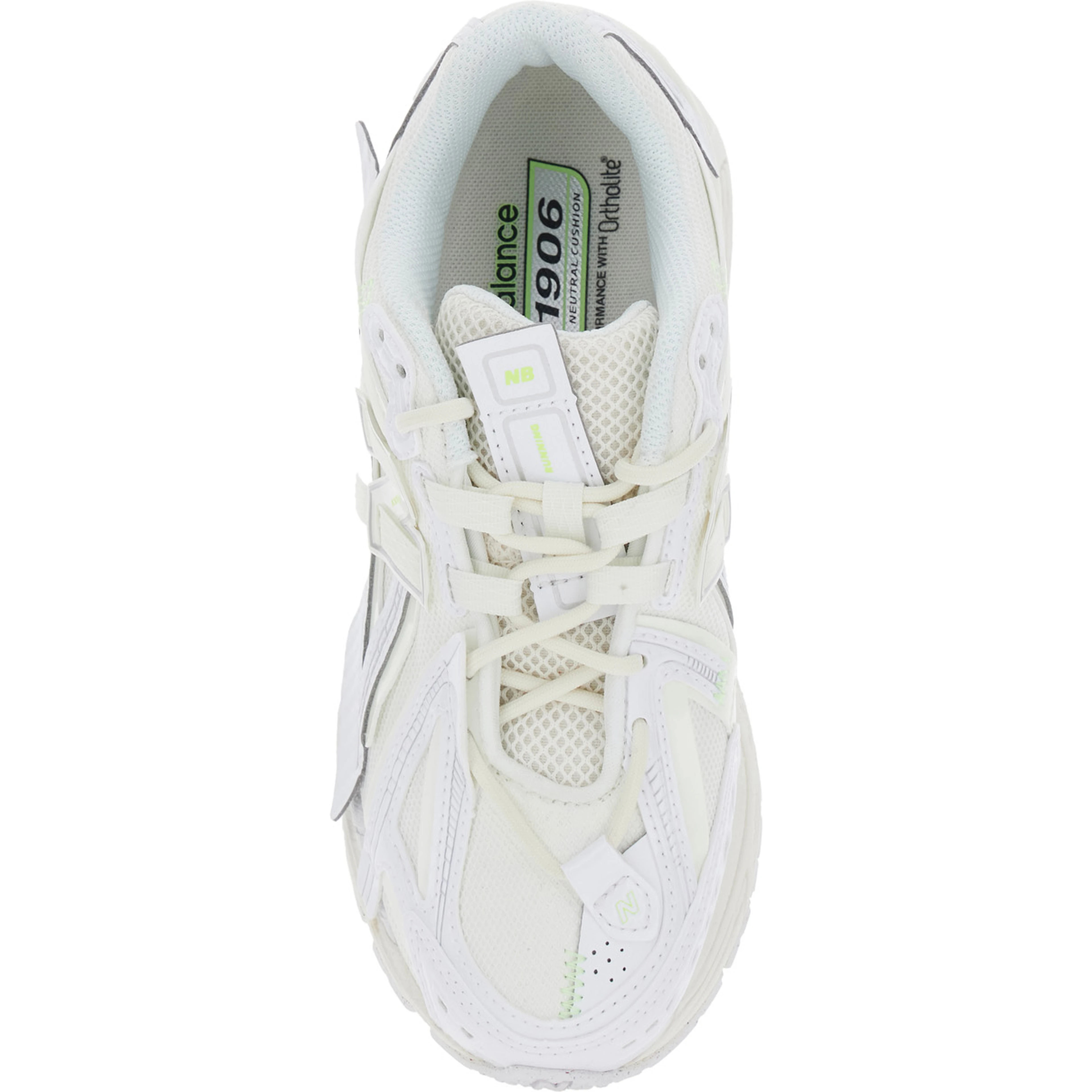 1906R White Sneaker with Mesh Design and Side Logo in Synthetic Fiber Unisex