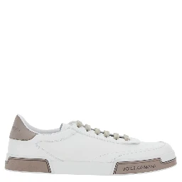 Portofino White Sneaker with Logo Print on the Sole in Leather Man