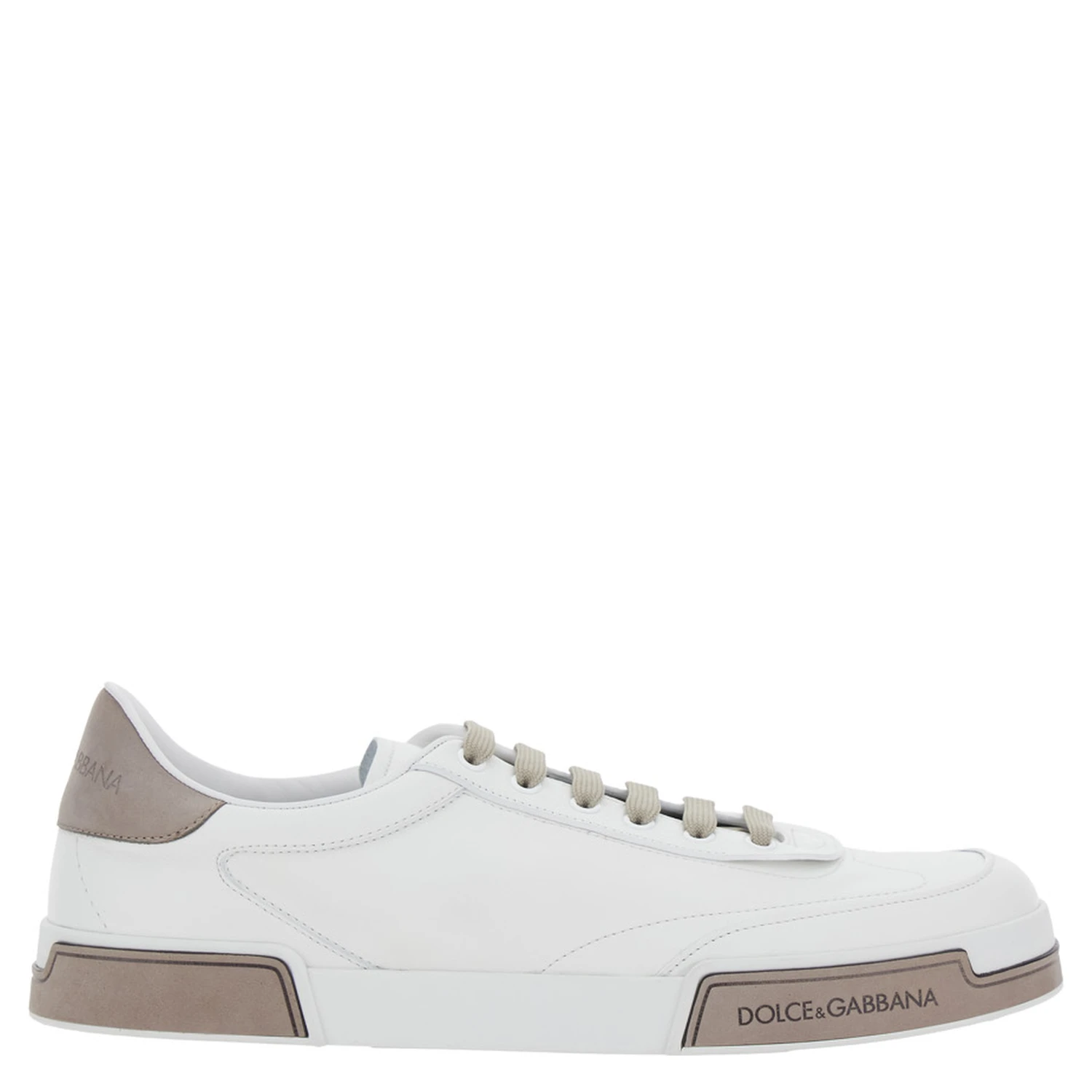 Portofino White Sneaker with Logo Print on the Sole in Leather Man