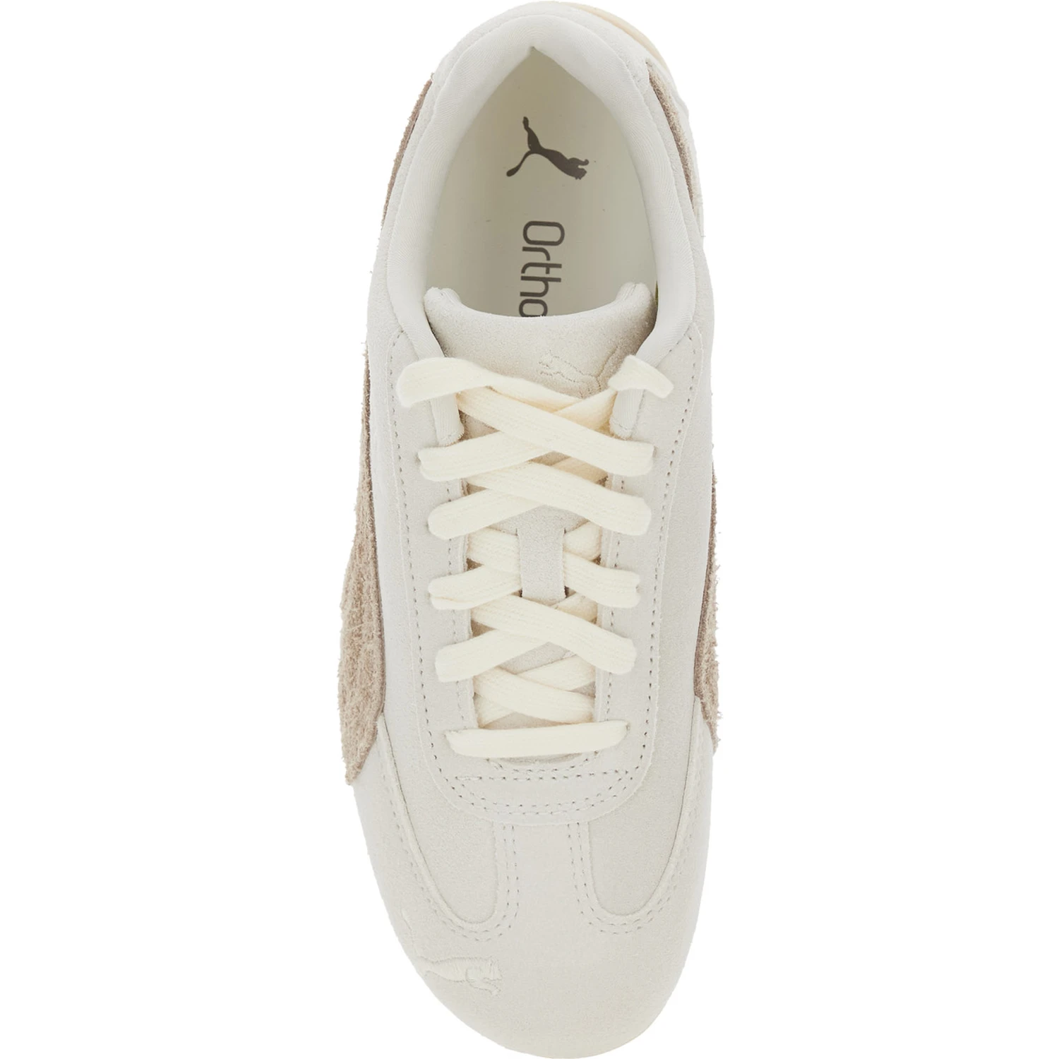 Speedcat White Sneakers with Logo Print on the Side and Logo Lettering on the Side in Suede Unisex