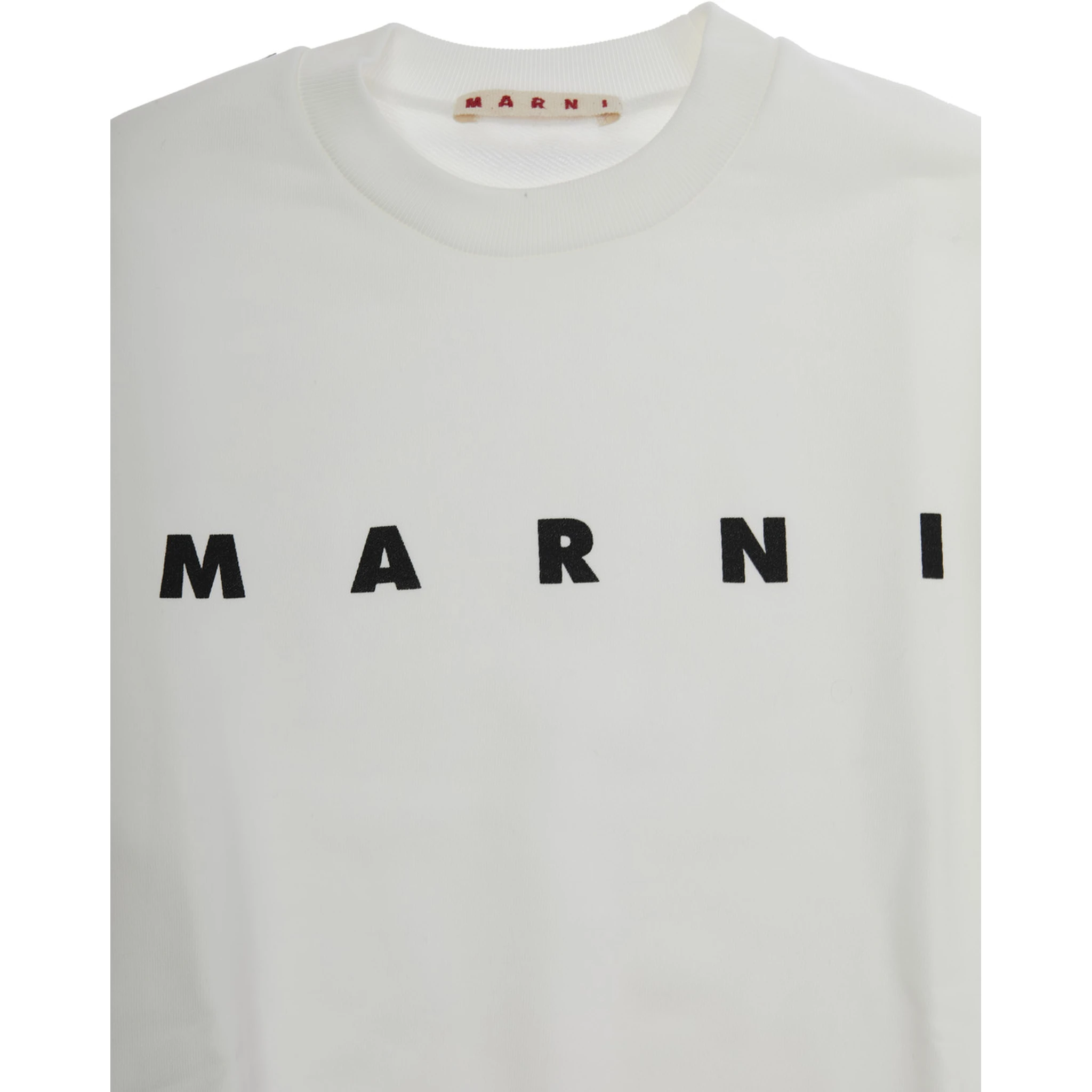 White Sweatshirt with Logo Lettering on the Front in Cotton Boy