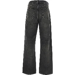 Black Jeans with Belt Loops in Denim Man