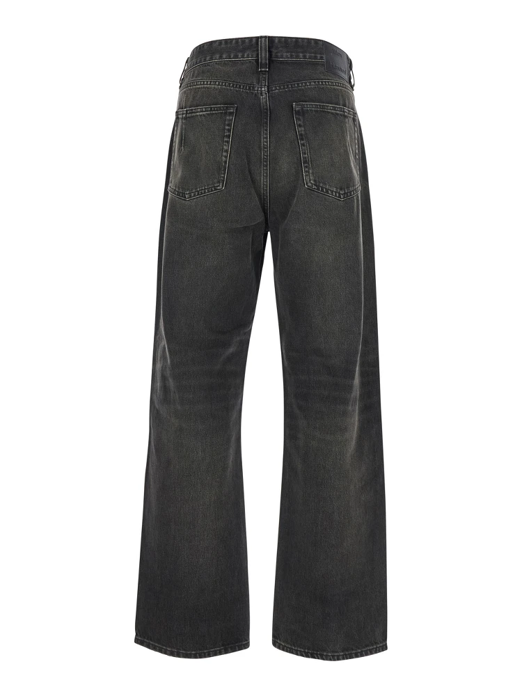 Black Jeans with Belt Loops in Denim Man alternative