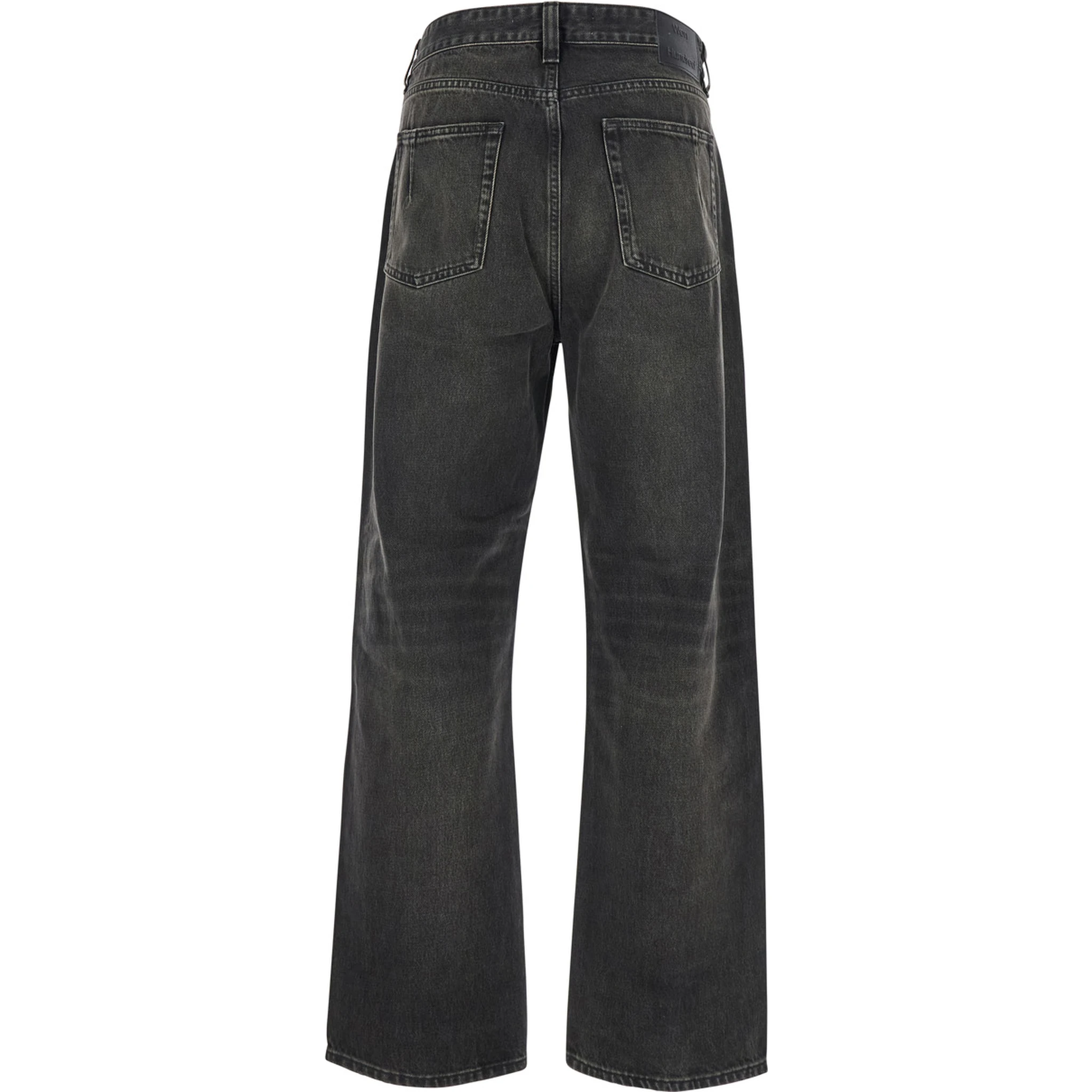 Black Jeans with Belt Loops in Denim Man