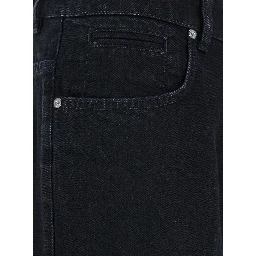 Black Jeans with Belt Loops in Denim Man