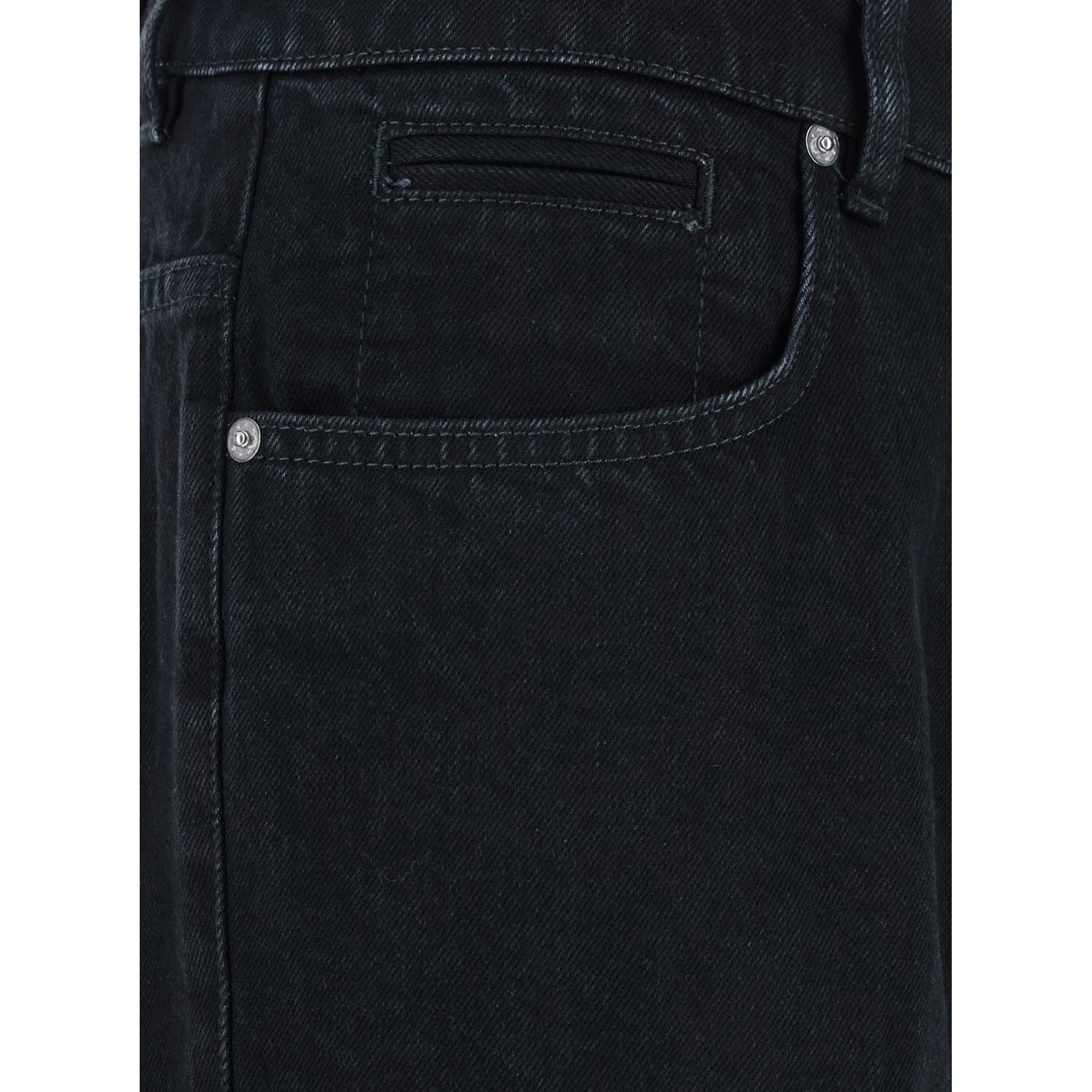 Black Jeans with Belt Loops in Denim Man