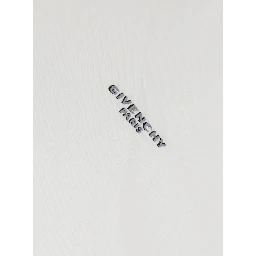 تي شيرت أبيض بشعار مطرز قطريًا من القطن الرجالي