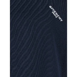 Blue T-Shirt with Diagonal Embroidered Logo in Cotton Man