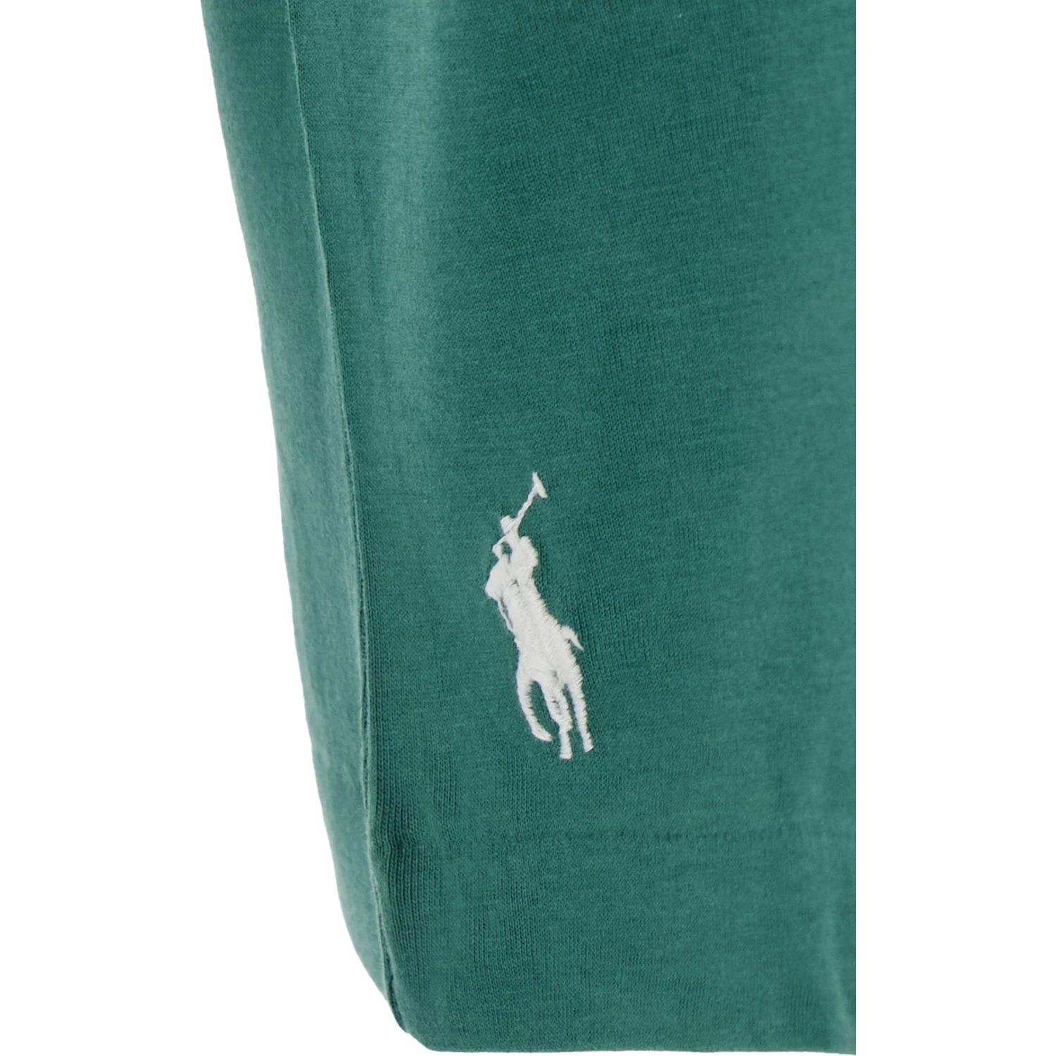 Green Crewneck T-Shirt with Logo Lettering on the Fornt and Pony Embroidery on the Front in Cotton Man