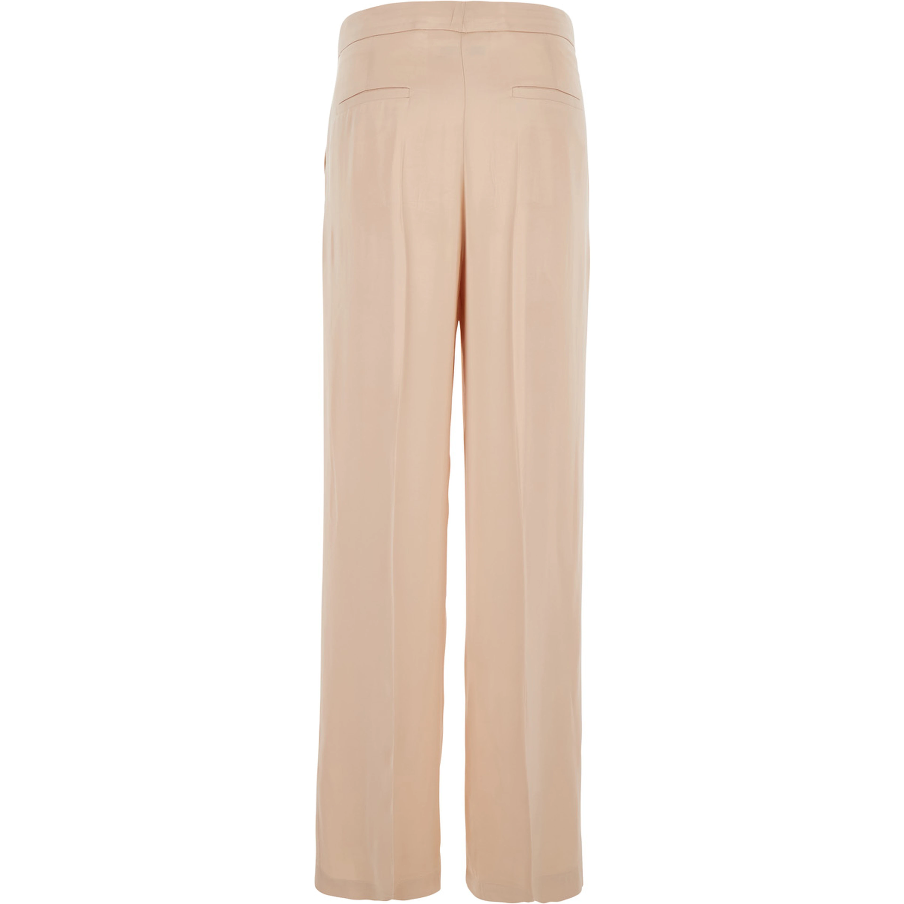 Pink Pants with Hidden Front Closure and Side Pockets in Viscose Woman