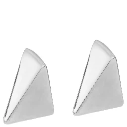 Virtual Metallic Small Earings with Butterfly Clasp Closure and Triangular Shape  in Silver Plated Bronze Woman