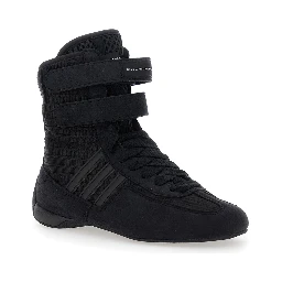 حذاء رياضي أسود من راسانت، مزود بحزام للإغلاق وشعار جانبي، مصنوع من قماش تقني، للنساء