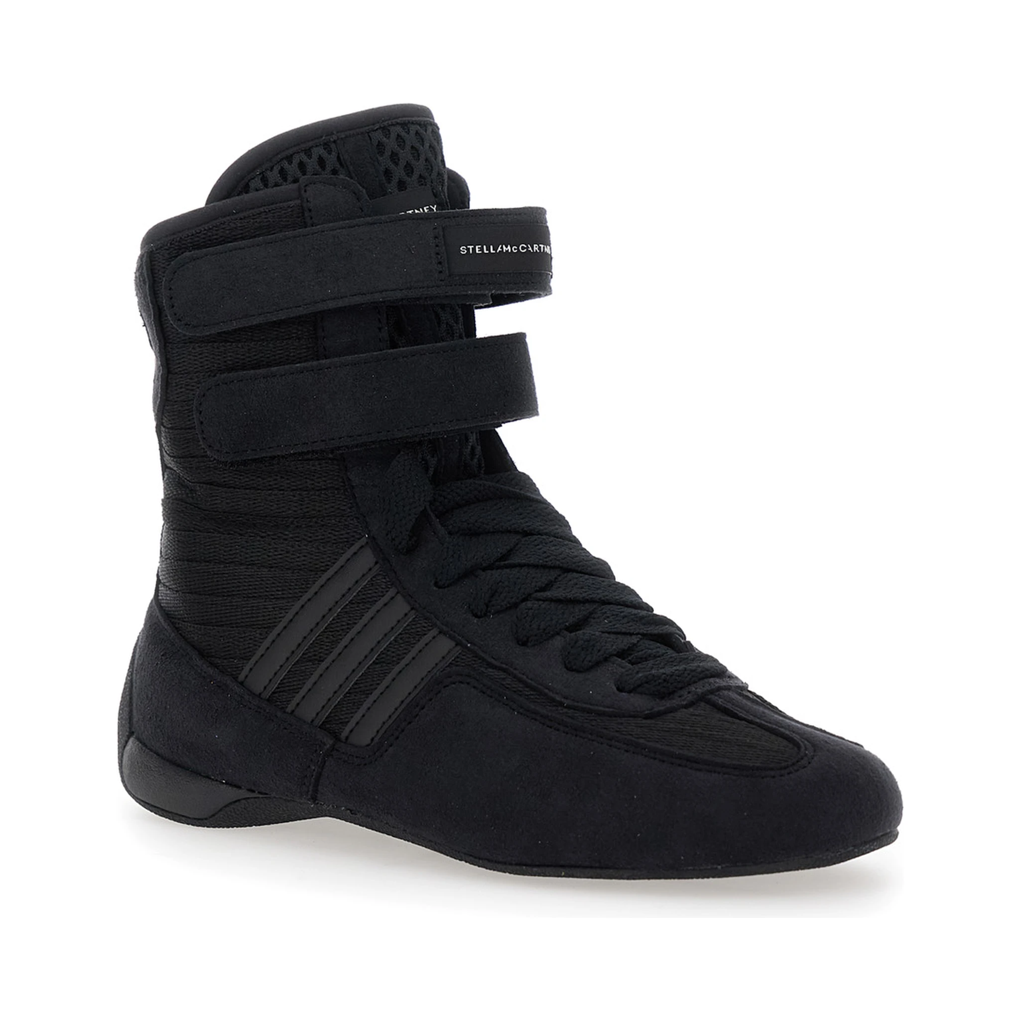 حذاء رياضي أسود من راسانت، مزود بحزام للإغلاق وشعار جانبي، مصنوع من قماش تقني، للنساء