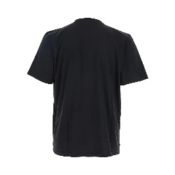 Black Crewneck T-Shirt with Cassandre Embroidery in Cotton Man