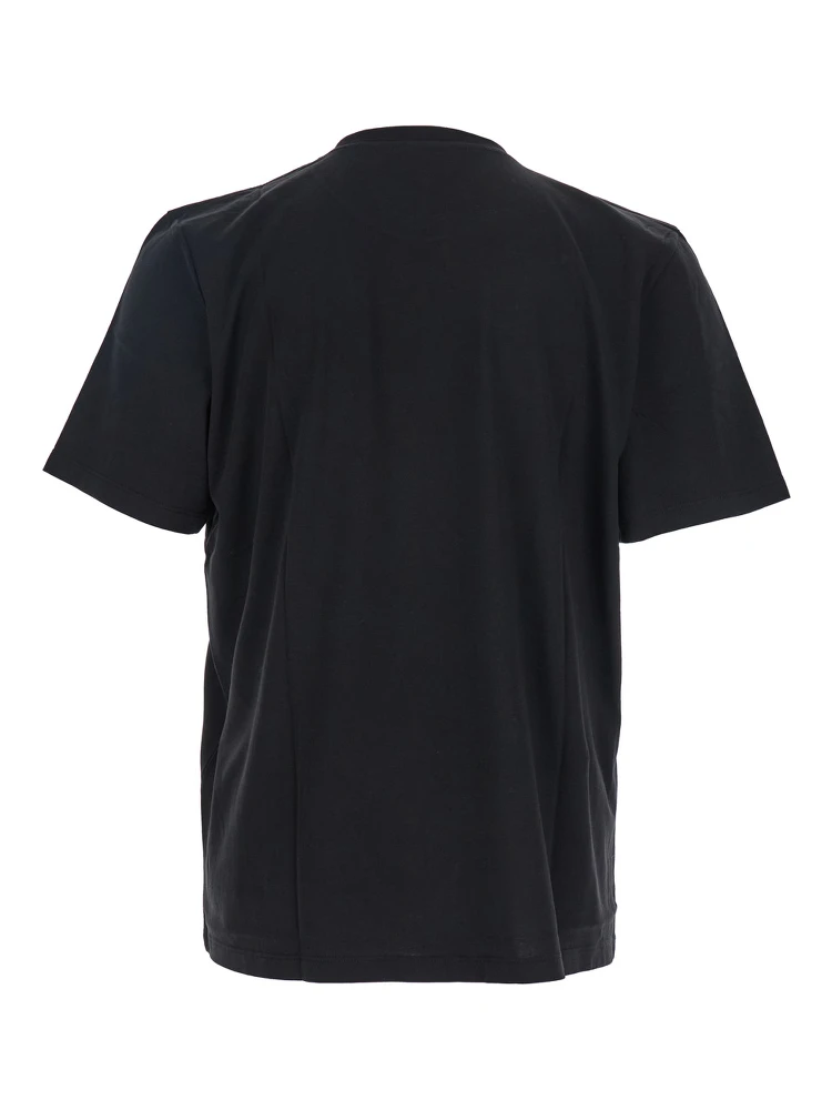 Black Crewneck T-Shirt with Cassandre Embroidery in Cotton Man alternative