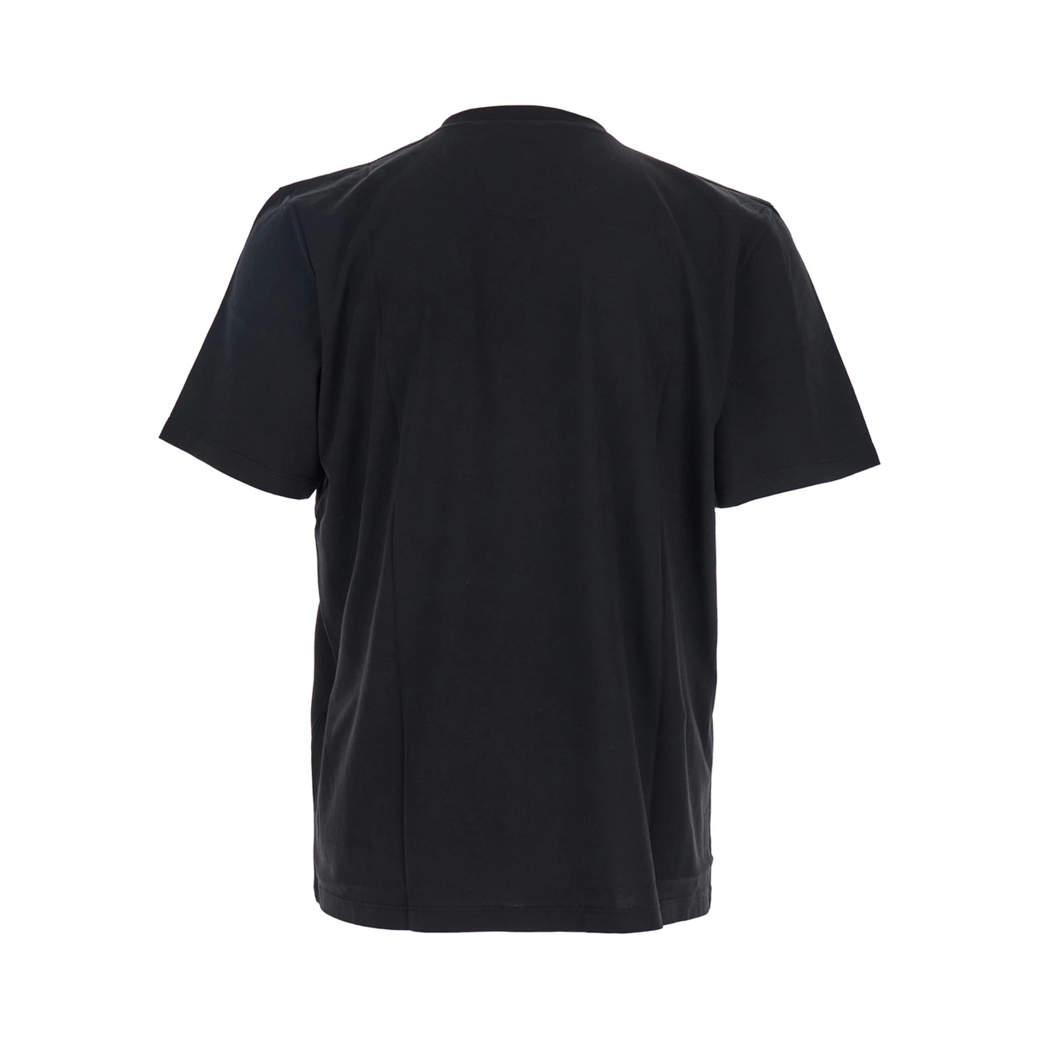 Black Crewneck T-Shirt with Cassandre Embroidery in Cotton Man
