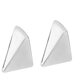Virtual Metallic Earings with Butterfly Clasp Closure and Triangular Shape  in Silver Plated Bronze Woman