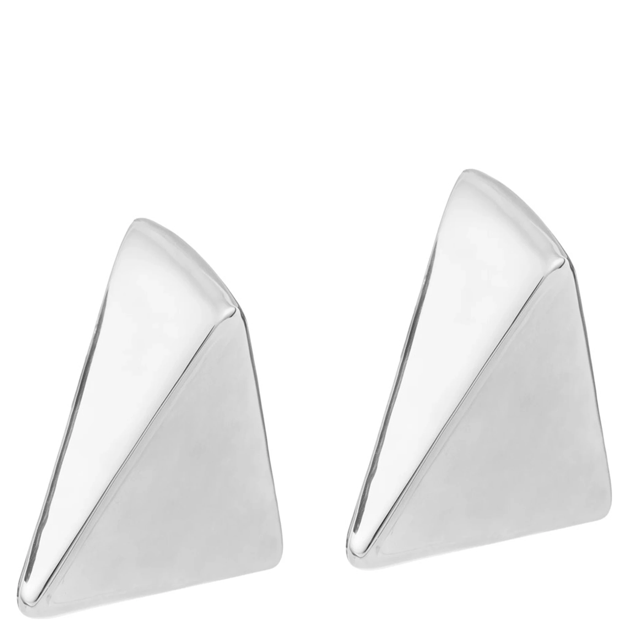 Virtual Metallic Earings with Butterfly Clasp Closure and Triangular Shape  in Silver Plated Bronze Woman