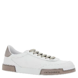 Portofino White Sneaker with Logo Print on the Sole in Leather Man