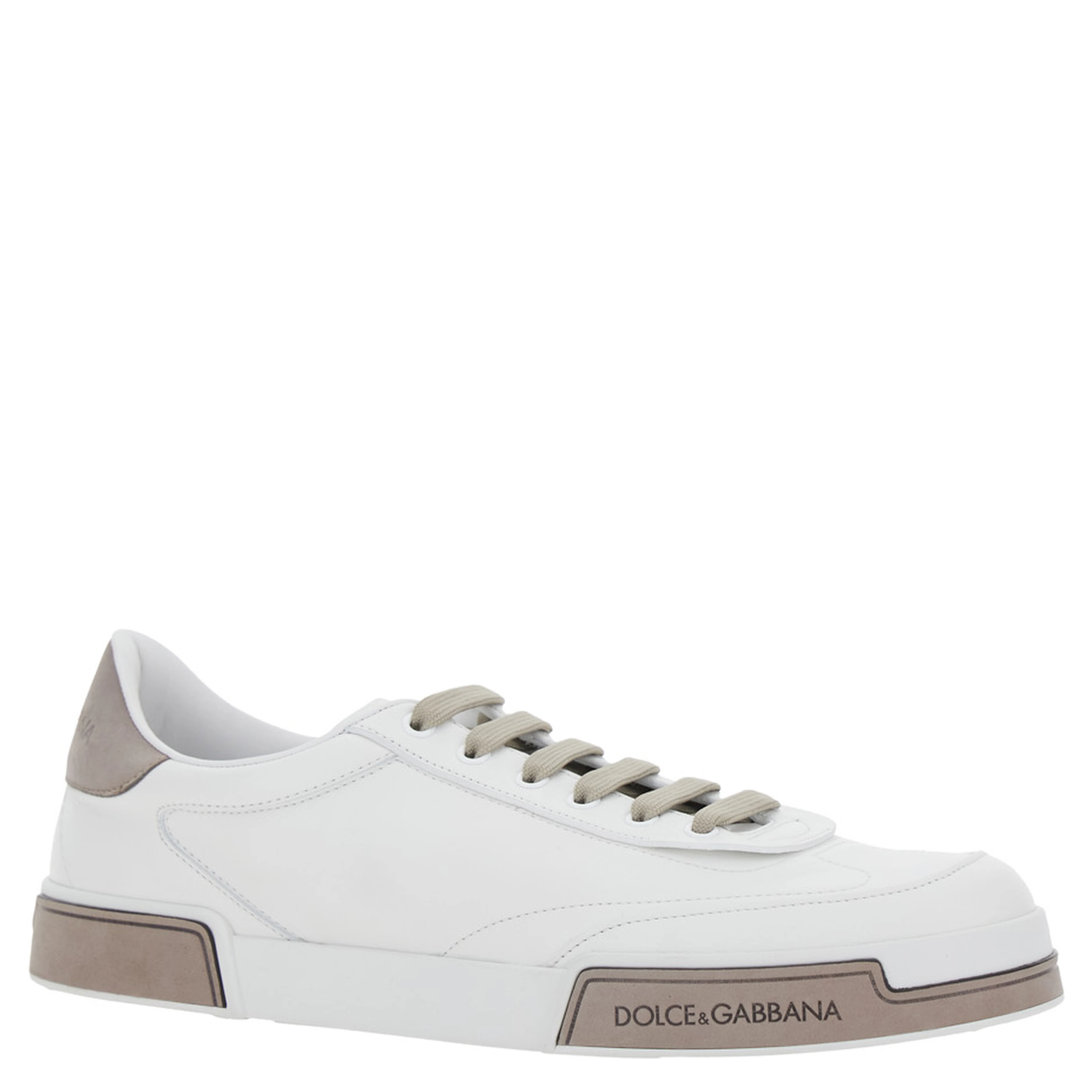 Portofino White Sneaker with Logo Print on the Sole in Leather Man