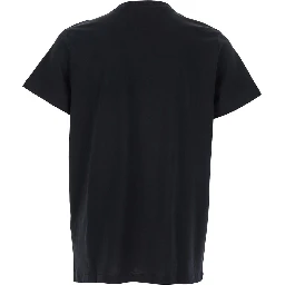 Black Crewneck T-Shirt with Logo Print on the Front in Cotton Man