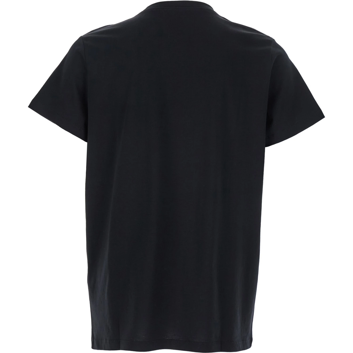 Black Crewneck T-Shirt with Logo Print on the Front in Cotton Man