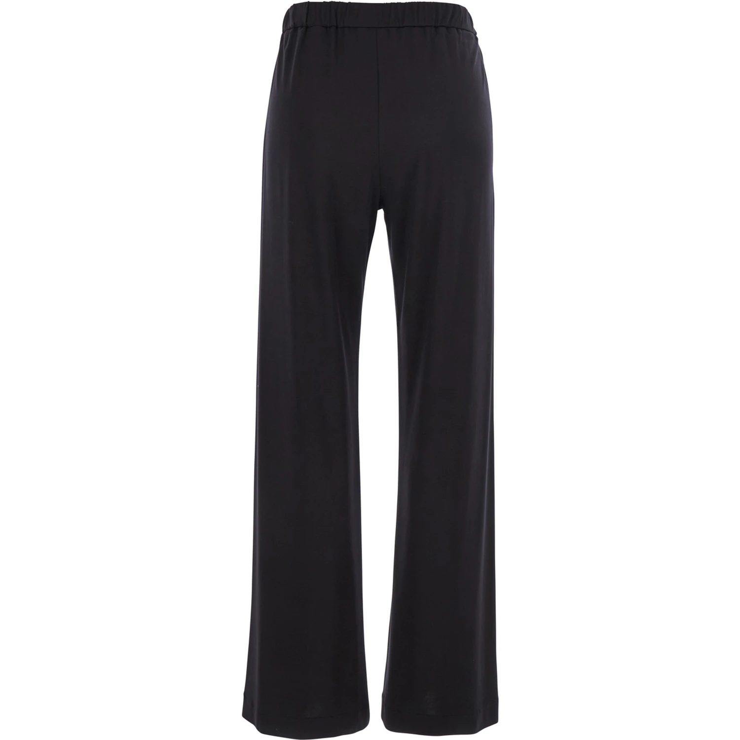 Black Pants with Elastic Waist and Side Pockets in Fabric Woman
