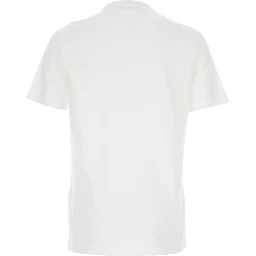 White Crewneck T-Shirt with Medusa Embroidery on the Front in Cotton Man