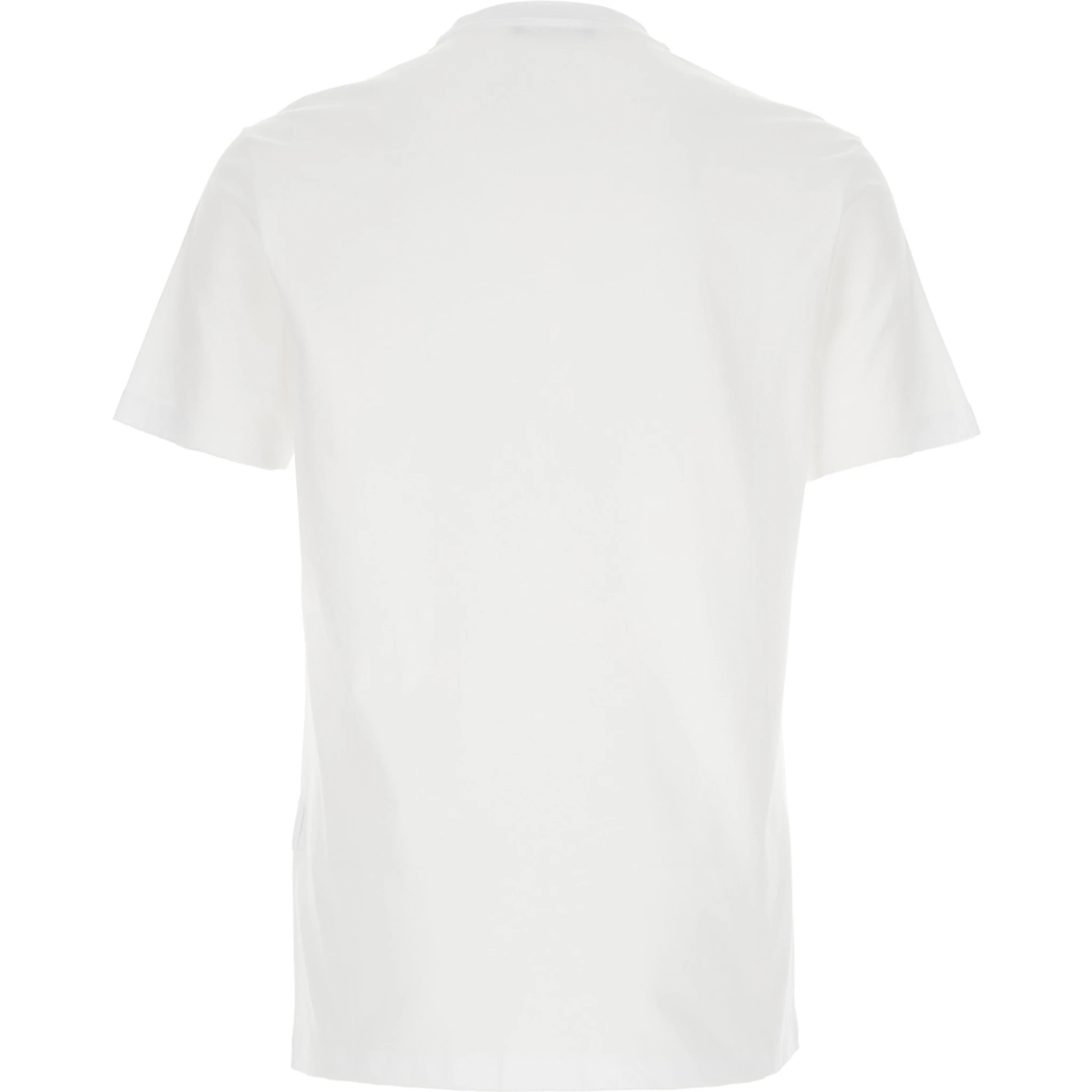 White Crewneck T-Shirt with Medusa Embroidery on the Front in Cotton Man