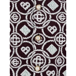 Bordeaux Shirt with Classic Collar and All-Over Monogram in Cotton Man