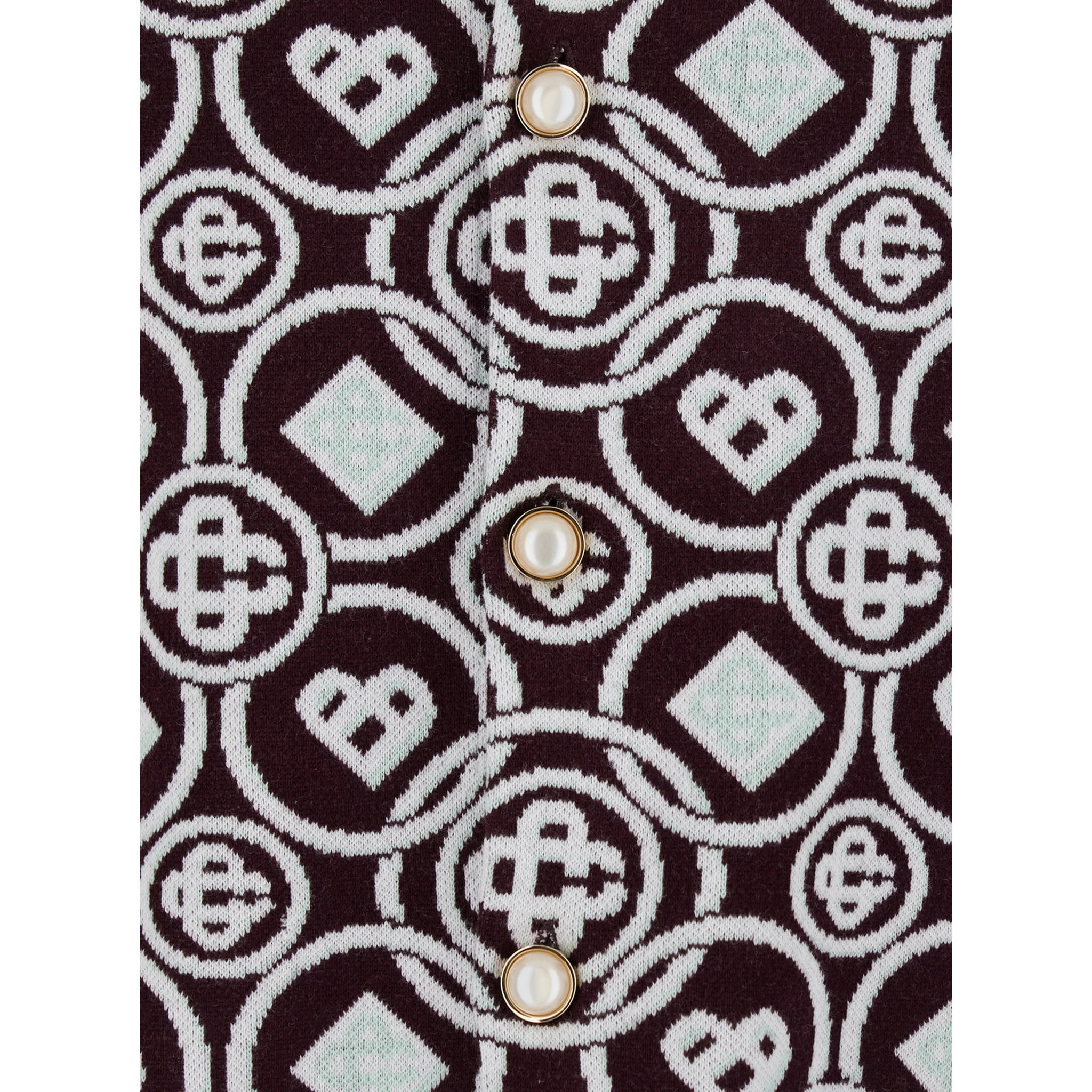 Bordeaux Shirt with Classic Collar and All-Over Monogram in Cotton Man