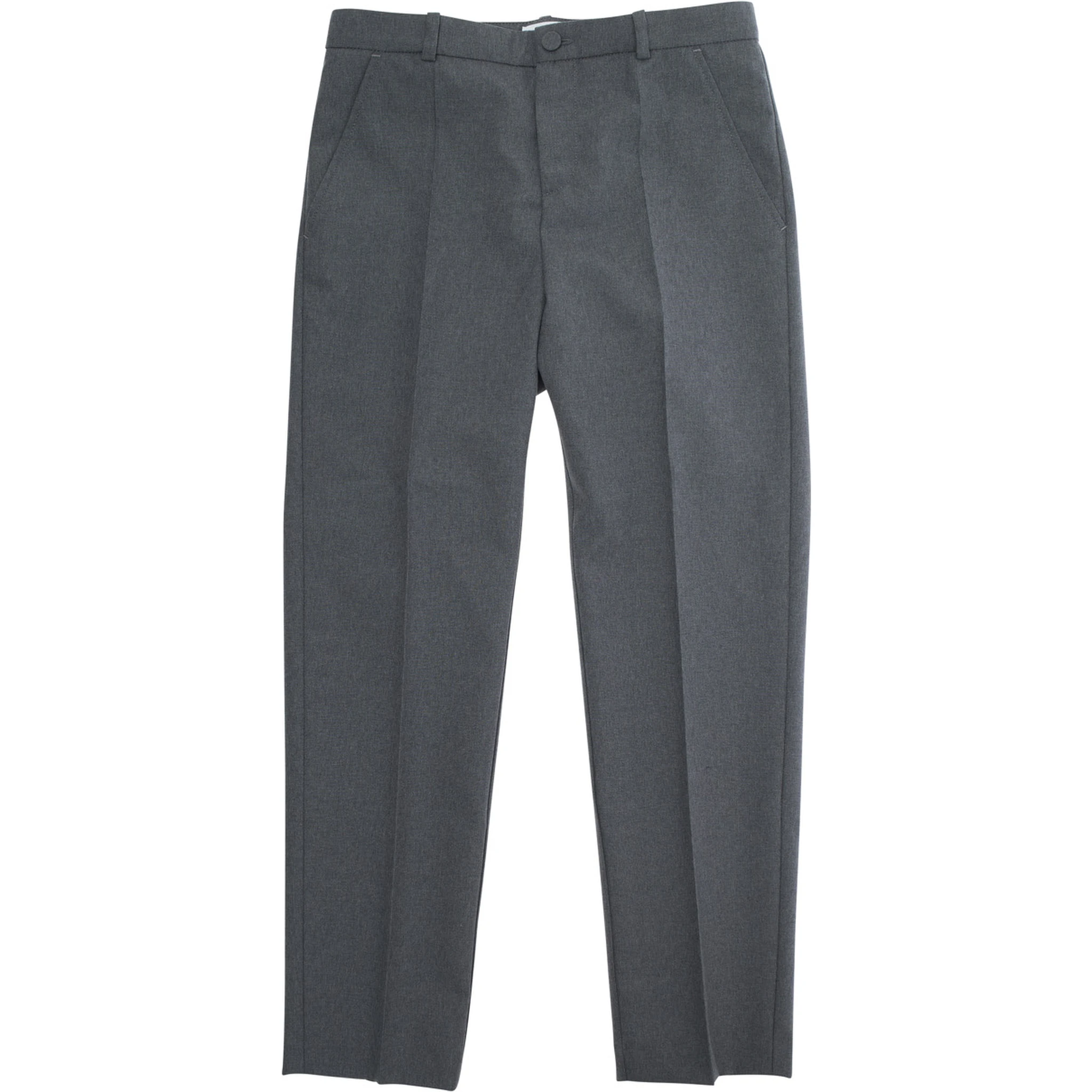 Grey Trousers with Front Plisse and Embroidered Logo in fabric Boy
