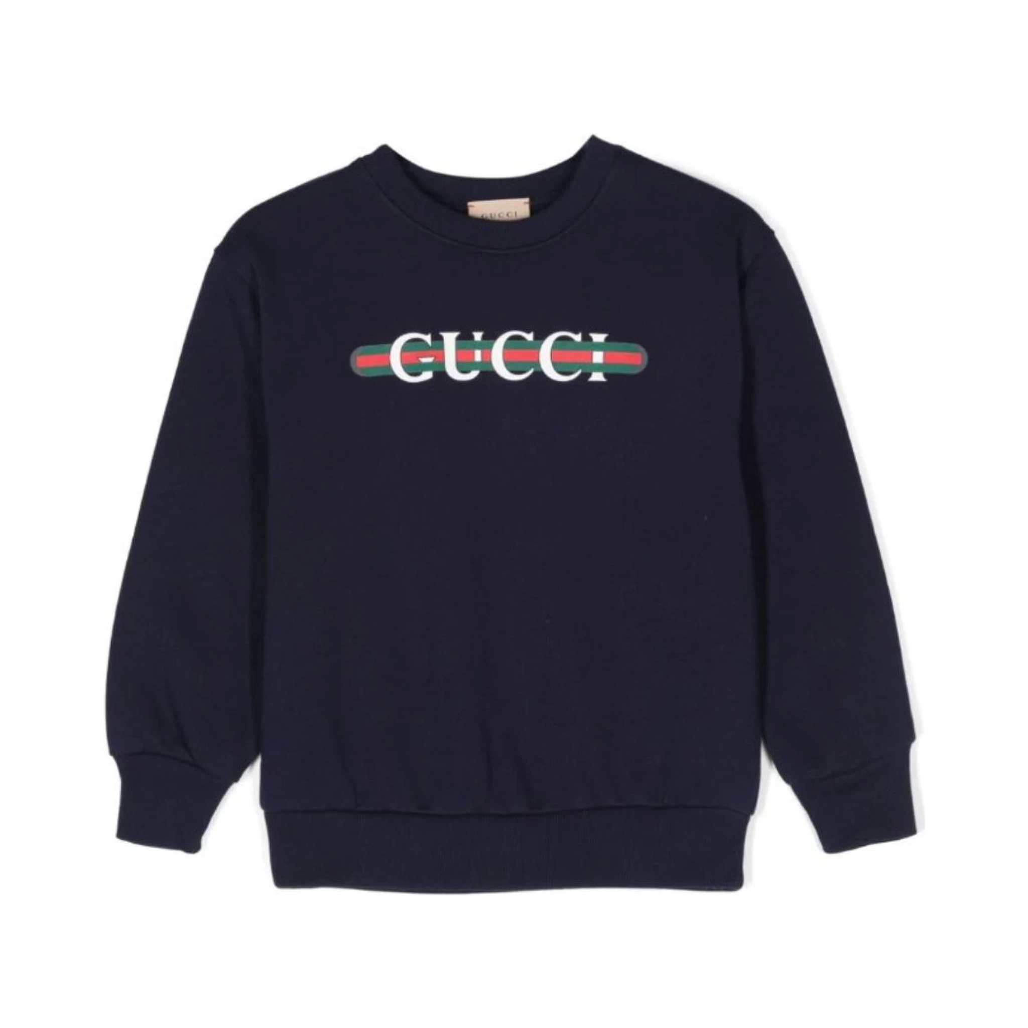 Black Crewneck Sweatshirt with Web Detail in Jersey Boy