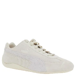 Speedcat OG White Low Top Sneakers with Logo Lettering on the Side and Formstrip Detail on the Side in Leather Unisex