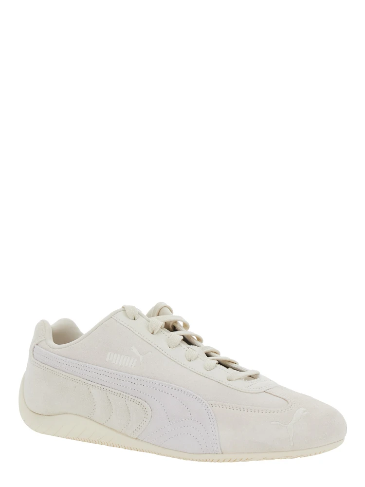 Speedcat OG White Low Top Sneakers with Logo Lettering on the Side and Formstrip Detail on the Side in Leather Unisex alternative