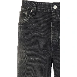 Black Jeans with Belt Loops in Denim Man