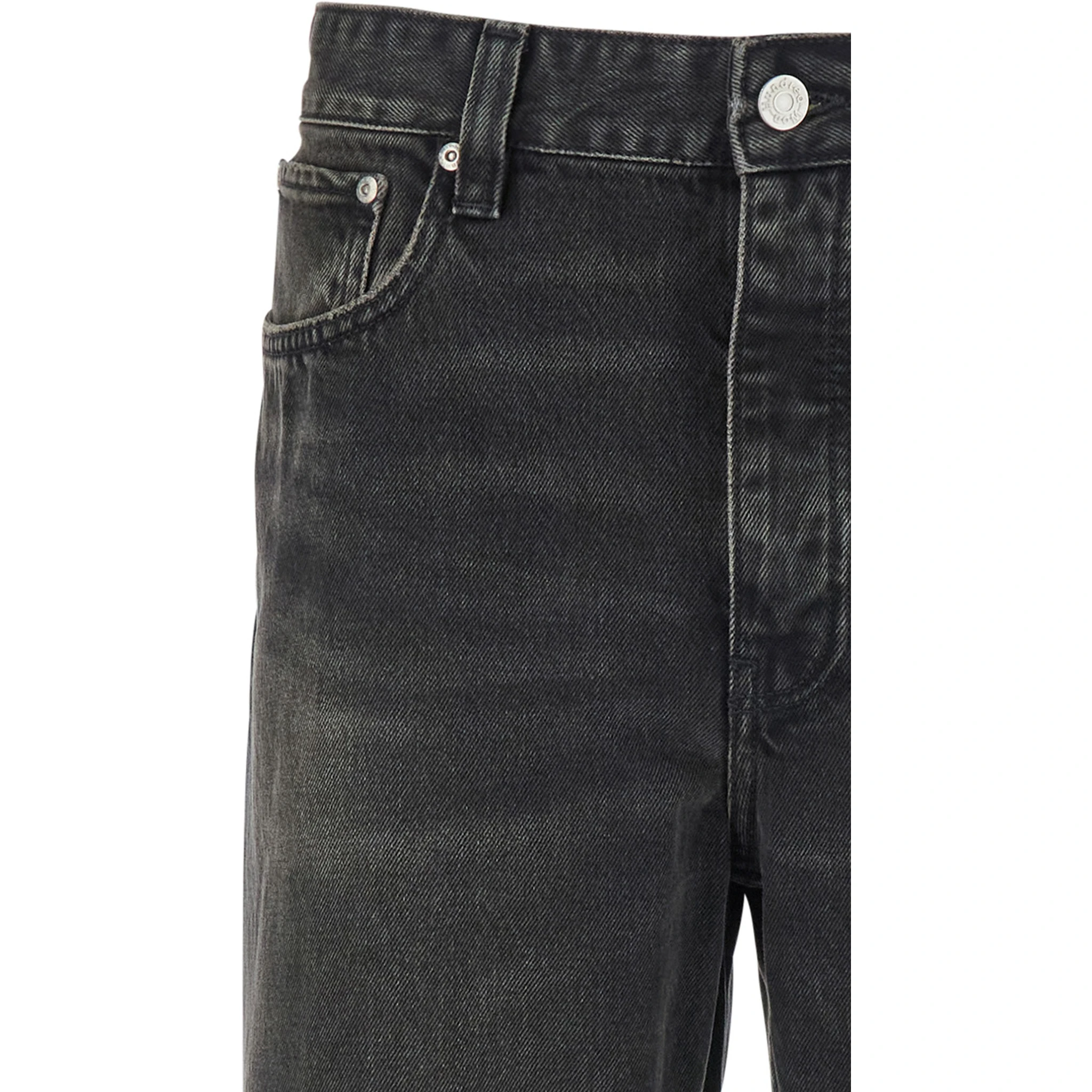 Black Jeans with Belt Loops in Denim Man