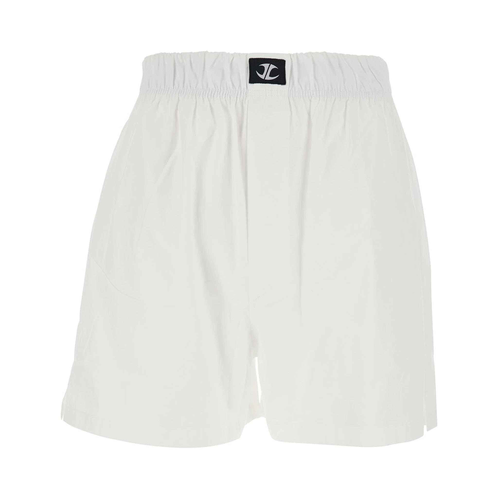 White Boxer Shorts with Elasticated Waist with Logo in Cotton Man