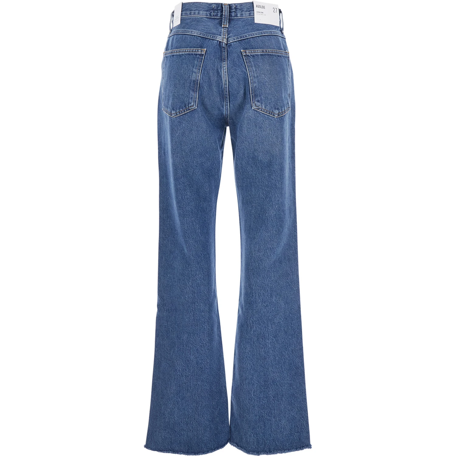 Blue Jeans with Logo Patch on the Rear and Flared Leg in Denim Woman