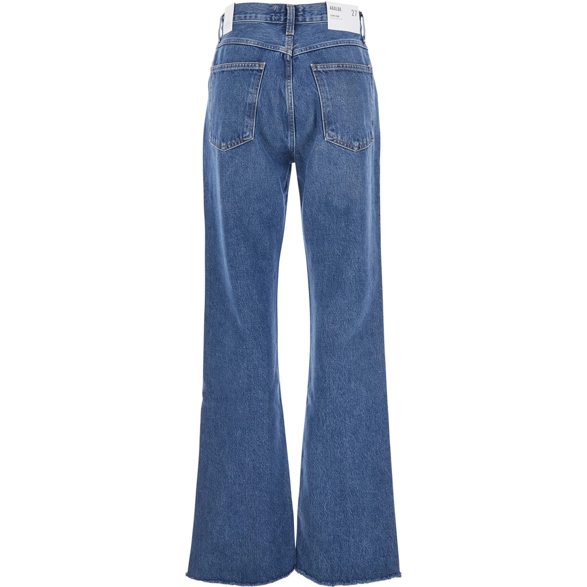 Blue Jeans with Logo Patch on the Rear and Flared Leg in Denim Woman