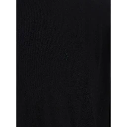 Black Crewneck T-Shirt with Cassandre Embroidery in Cotton Man