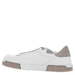 Portofino White Sneaker with Logo Print on the Sole in Leather Man