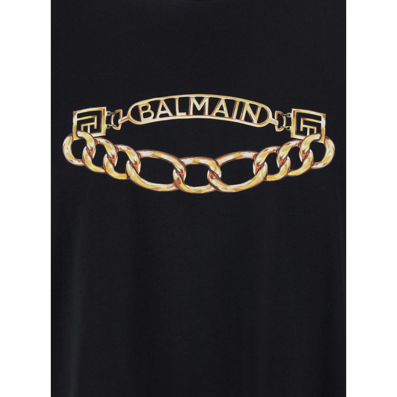 Black Crewneck T-Shirt with Logo Print on the Front in Cotton Man
