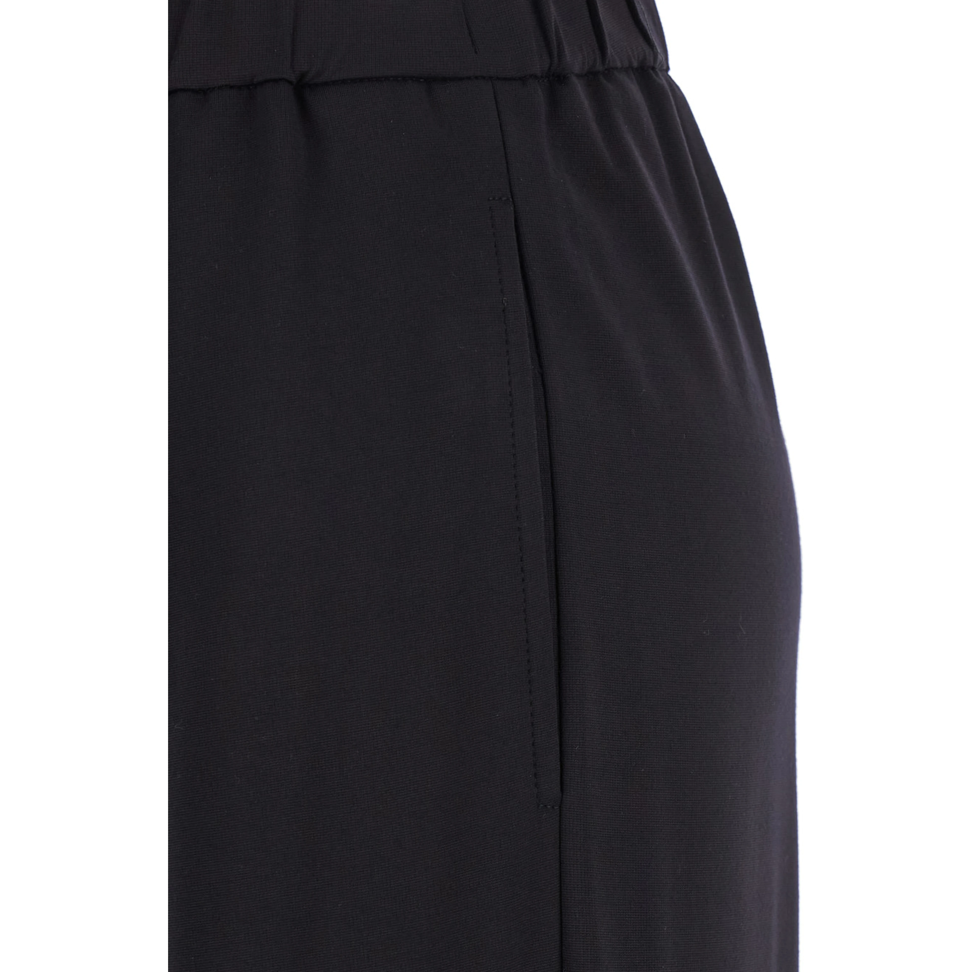 Black Pants with Elastic Waist and Side Pockets in Fabric Woman