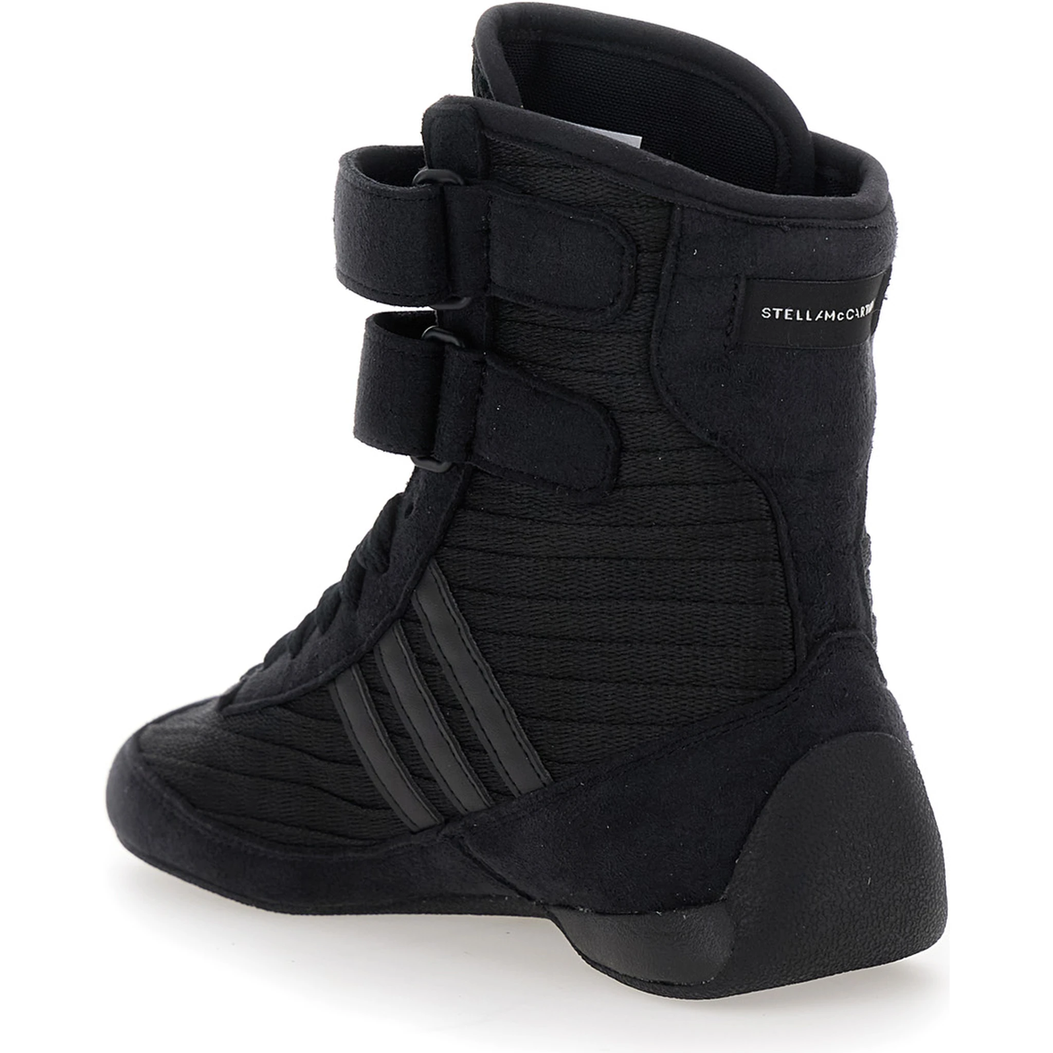 حذاء رياضي أسود من راسانت، مزود بحزام للإغلاق وشعار جانبي، مصنوع من قماش تقني، للنساء