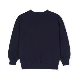 Black Crewneck Sweatshirt with Web Detail in Jersey Boy