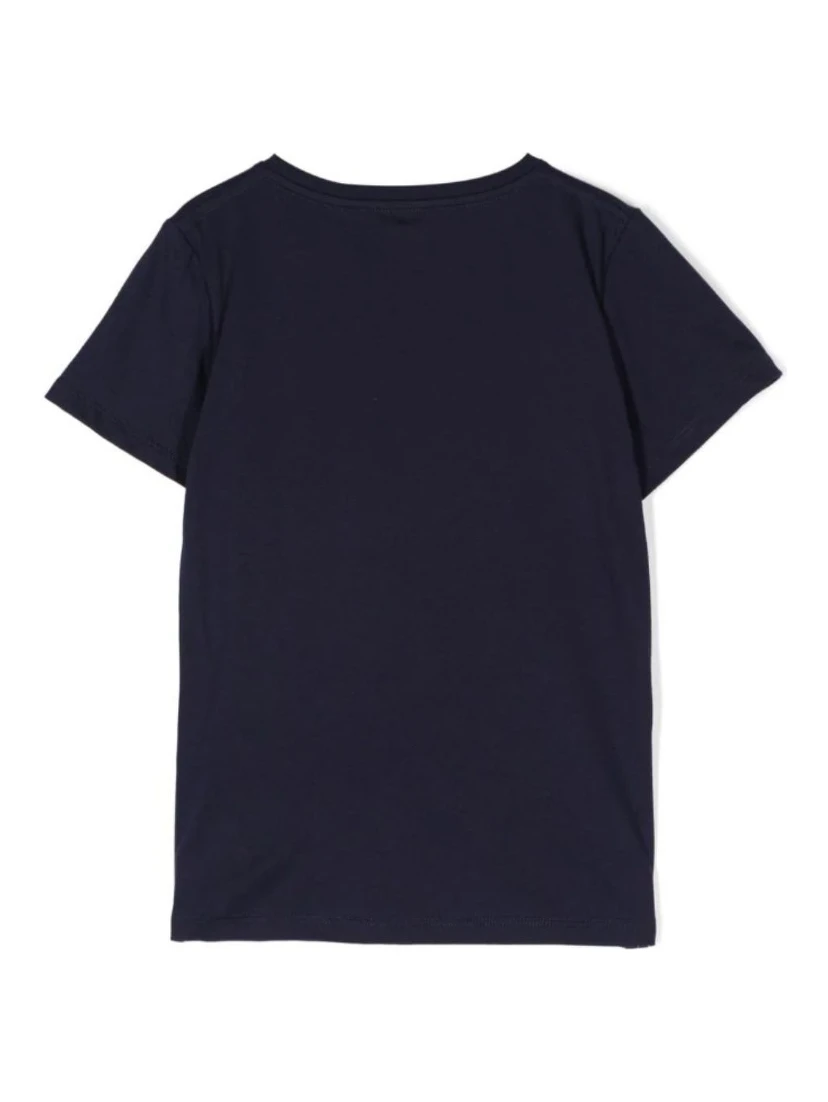 Black T-Shirt with Logo Print and Web in Jersey Boy